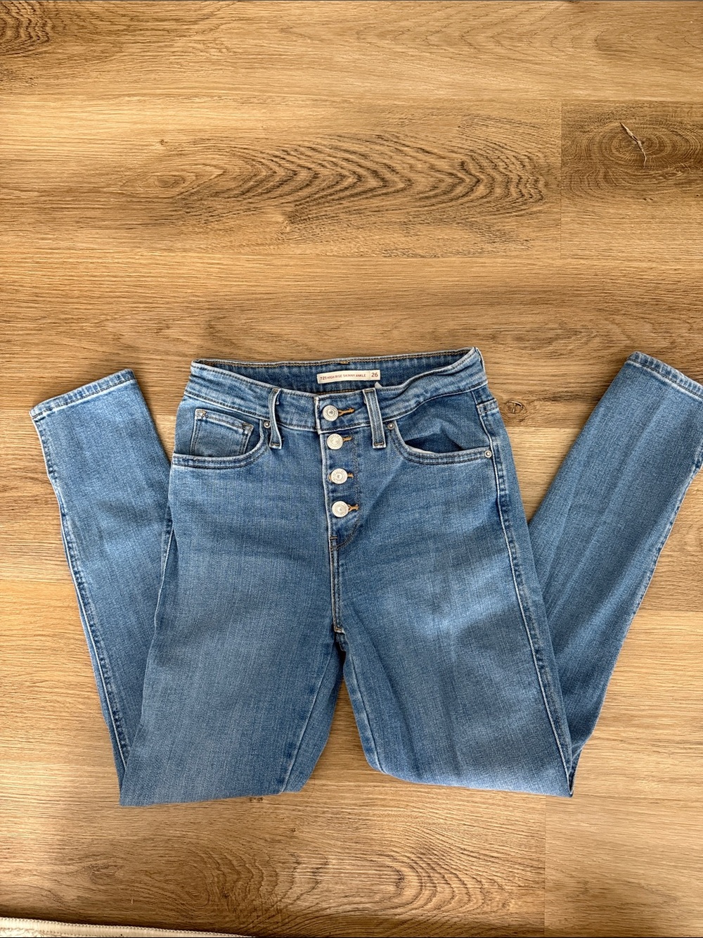 Levi's High-Rise Light Blue Button-Fly Jeans